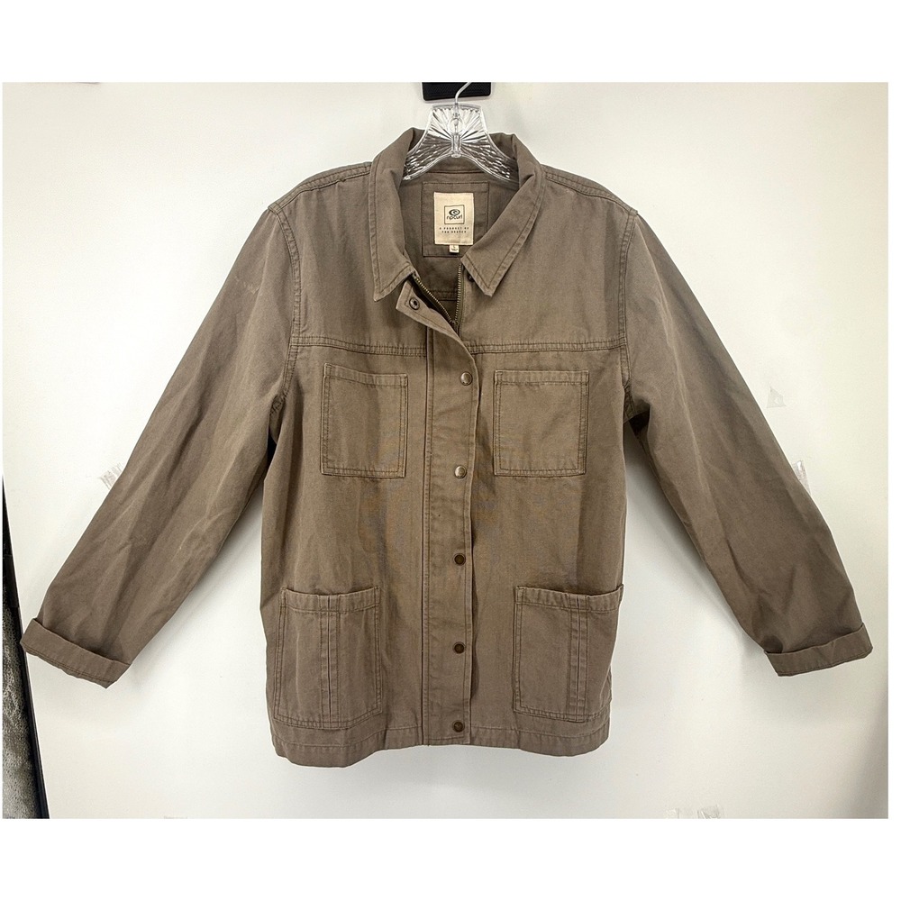 Rip Curl Green Cotton Canvas Utility Chore Jacket Mens Large Heritage Timeless